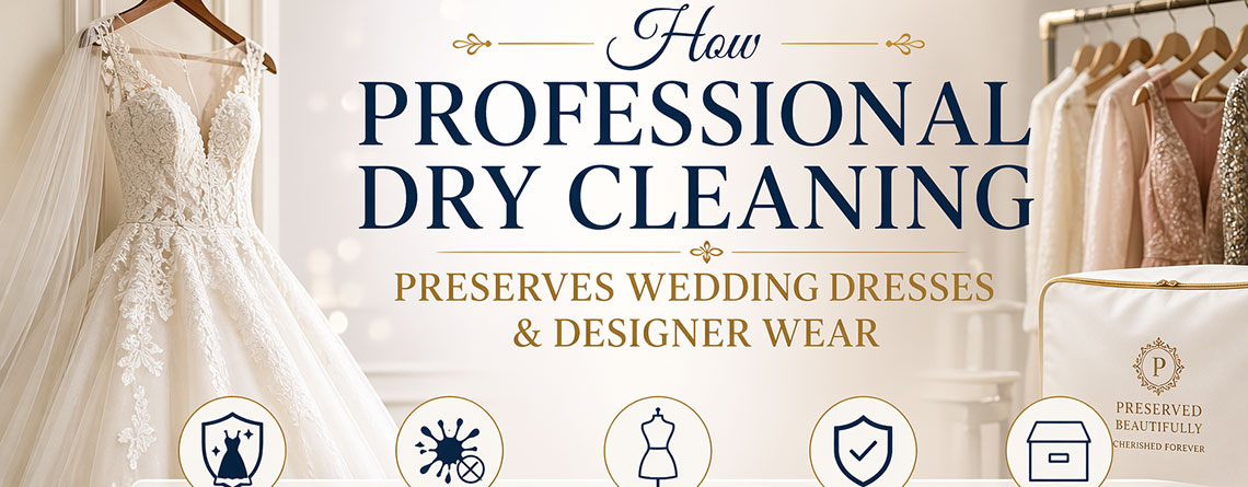 How Professional Dry Cleaning Preserves Wedding Dresses & Designer Wear